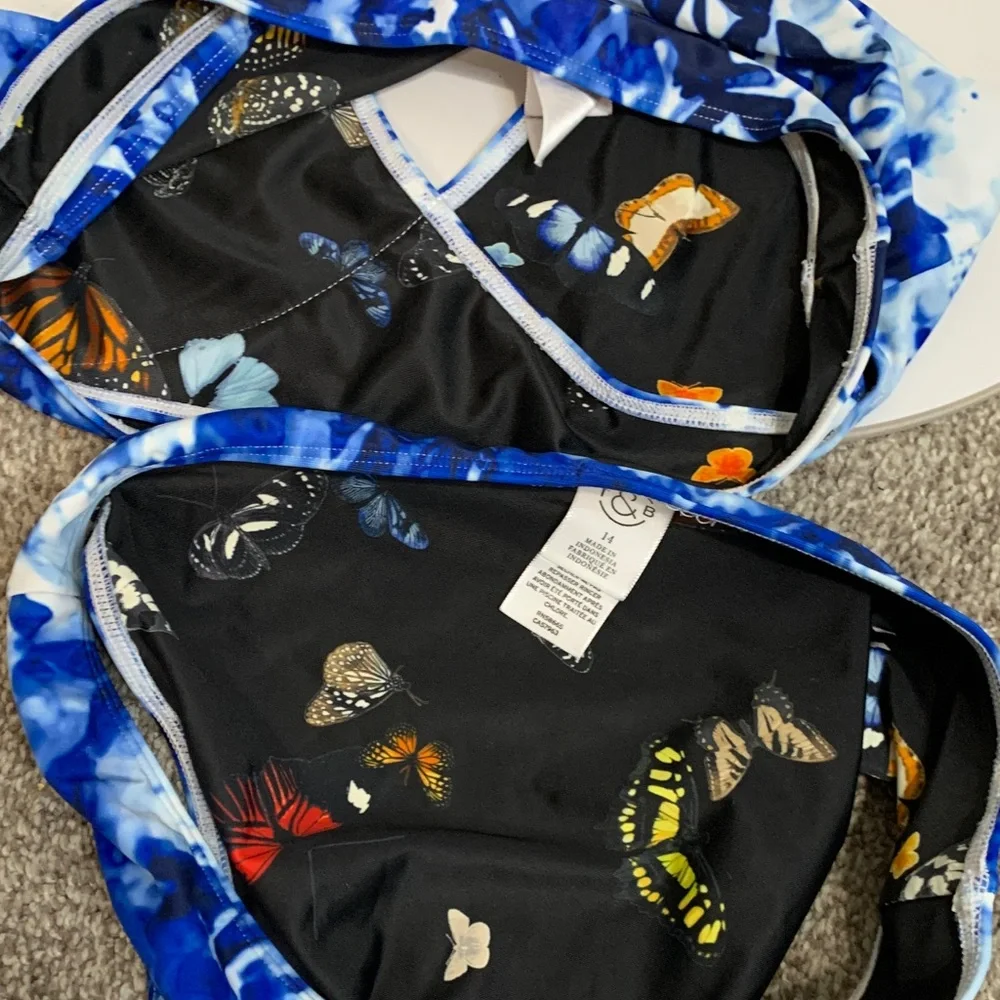 Vibrant Blue Tie-Dye Kids Bikini‎